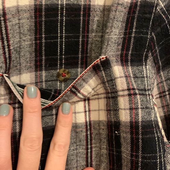 Boston Traders Mens Flannel Shirt Jacket Large Plaid Navy Blue - Picture 4 of 6